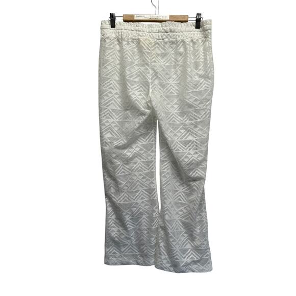 Miken Women's Swim Cover-Up Pants L White Polyester Sheer Crochet Drawstring - Picture 8 of 9